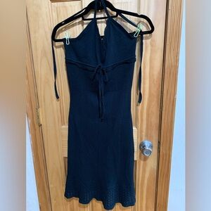 Guess Jeans Authentic Women’s size M navy neck strap midi cotton knit dress